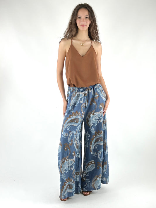 DEVA - PANTALONE LINO FANTASIA