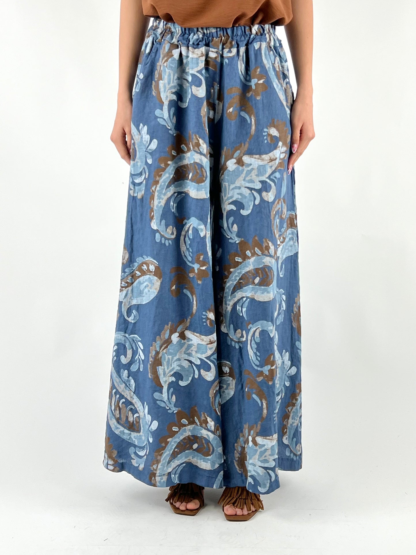 DEVA - PANTALONE LINO FANTASIA