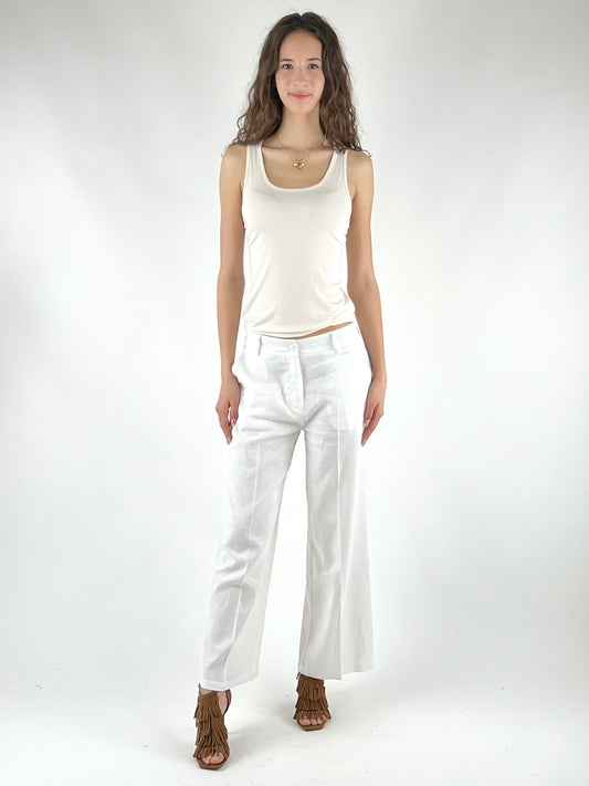 DEVA - PANTALONE LINO CAVIGLIA