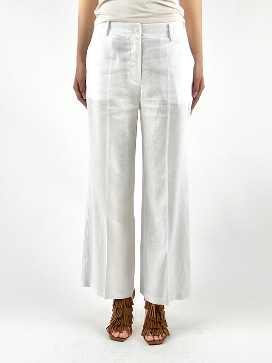DEVA - PANTALONE LINO CAVIGLIA