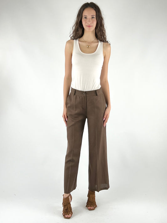 DEVA - PANTALONE LINO CAVIGLIA