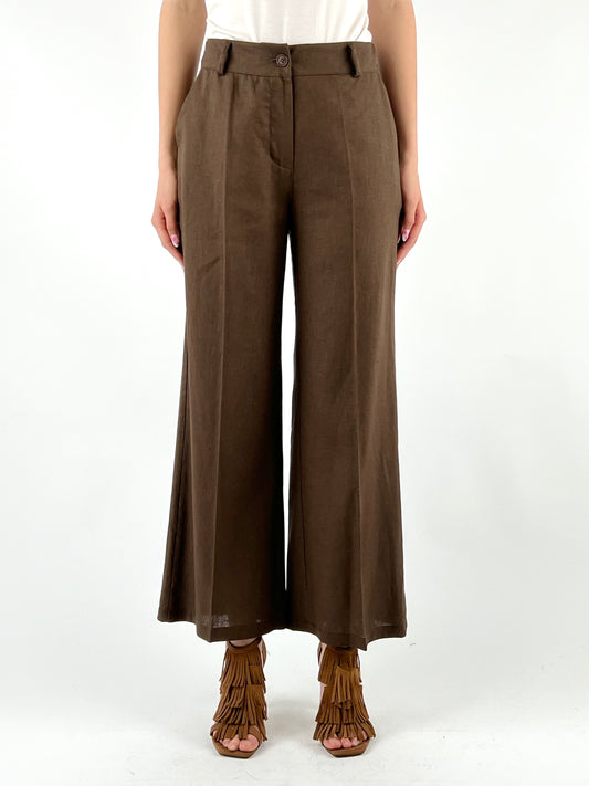 DEVA - PANTALONE LINO CAVIGLIA