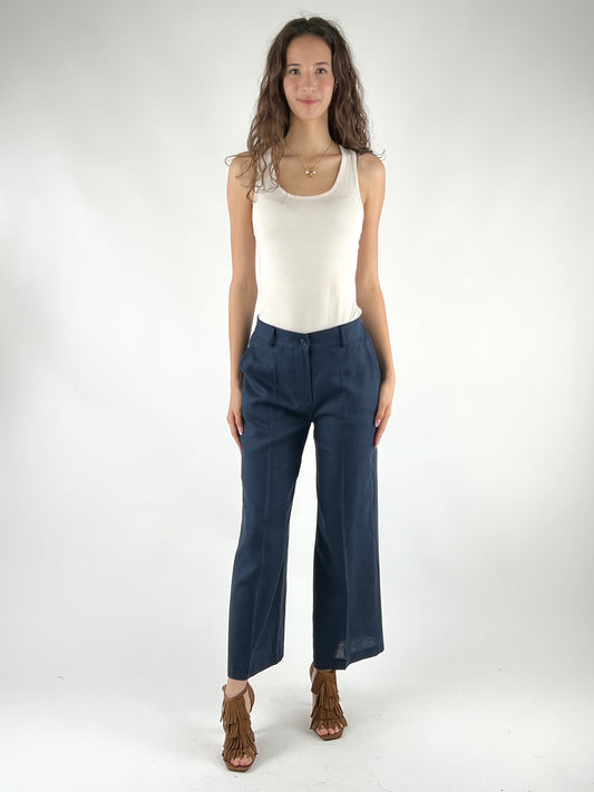 DEVA - PANTALONE LINO CAVIGLIA