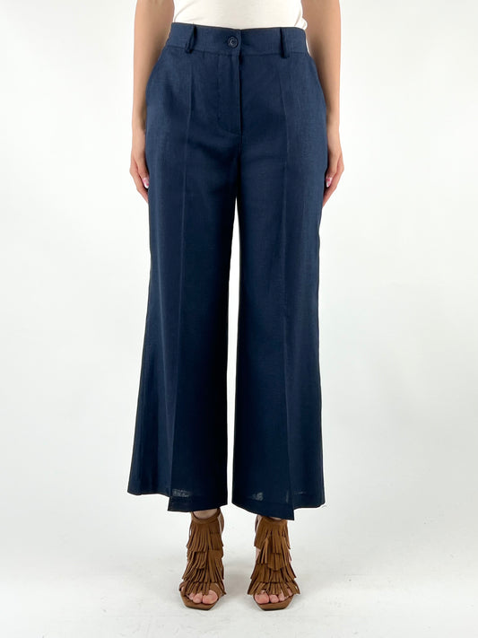 DEVA - PANTALONE LINO CAVIGLIA