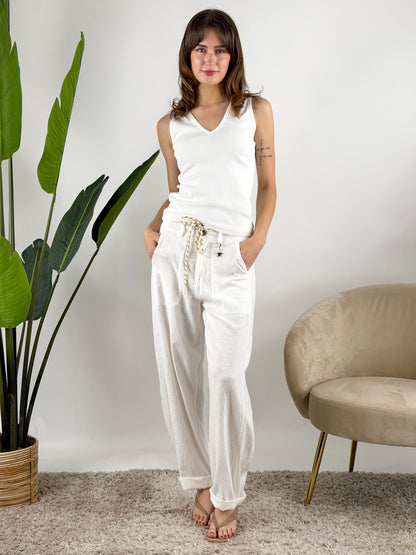 SUSY MIX - PANTALONE LINO STELLINA
