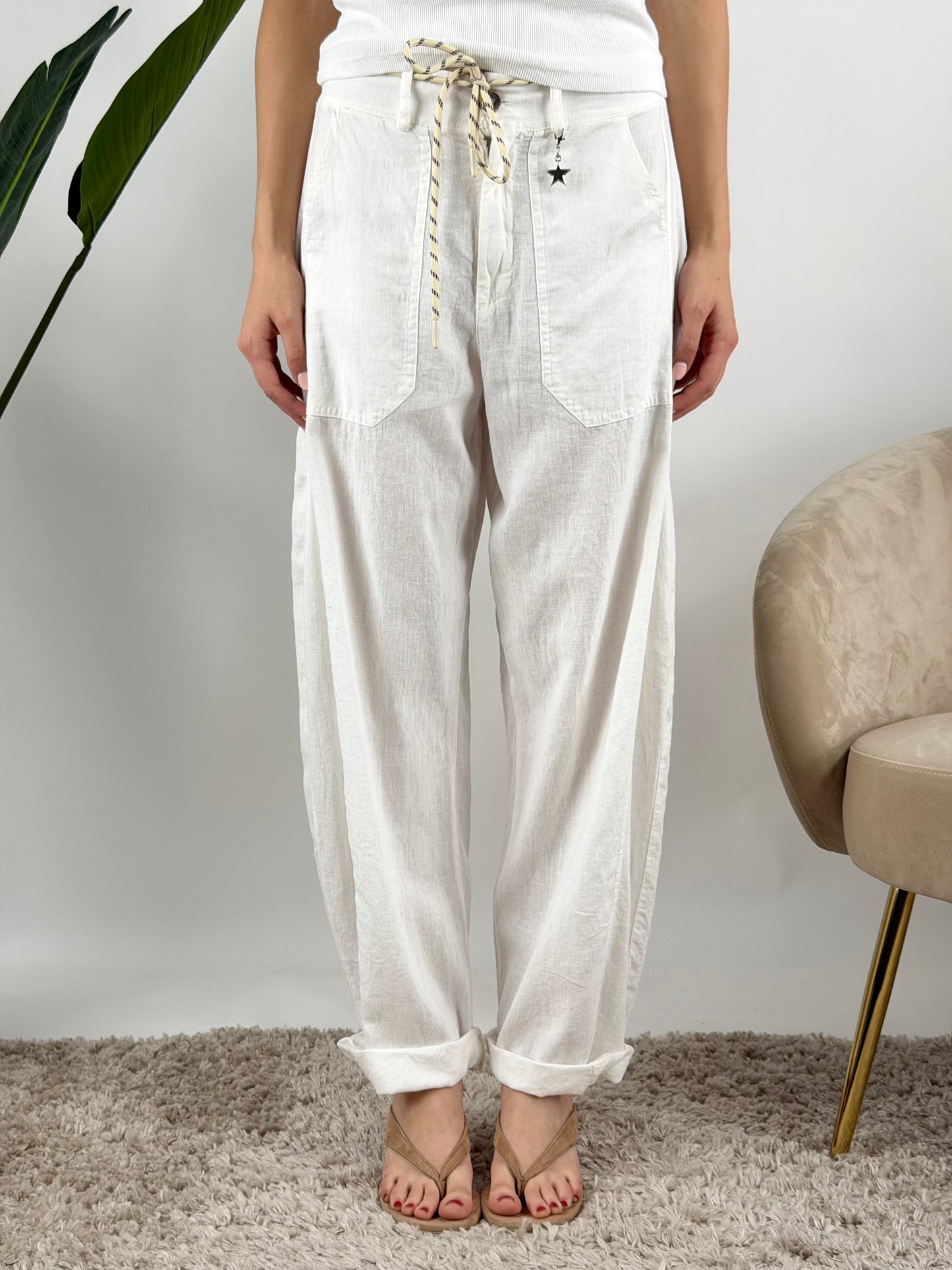 SUSY MIX - PANTALONE LINO STELLINA