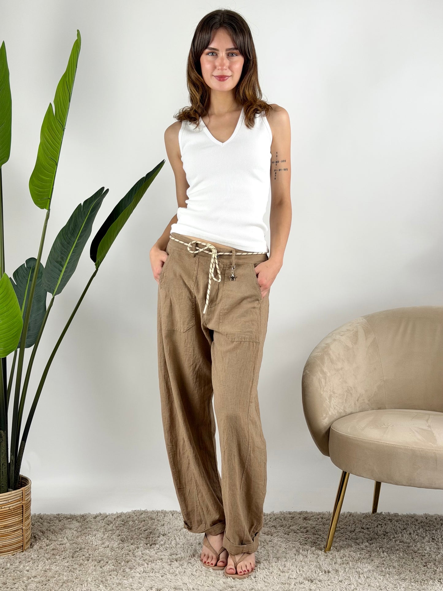SUSY MIX - PANTALONE LINO STELLINA
