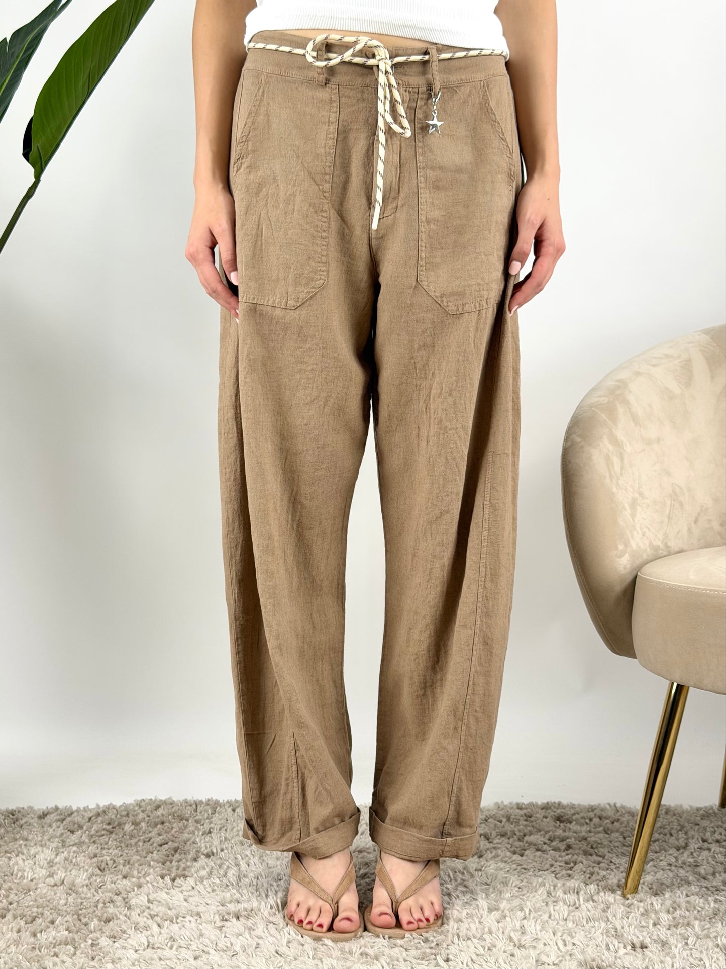 SUSY MIX - PANTALONE LINO STELLINA