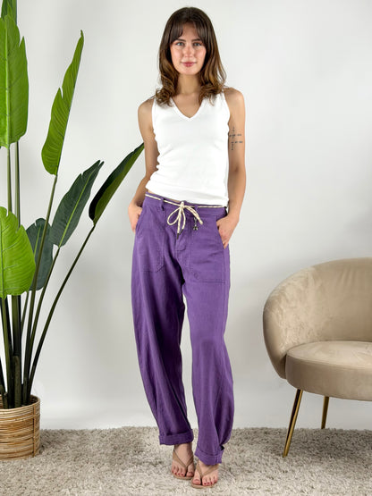 SUSY MIX - PANTALONE LINO STELLINA