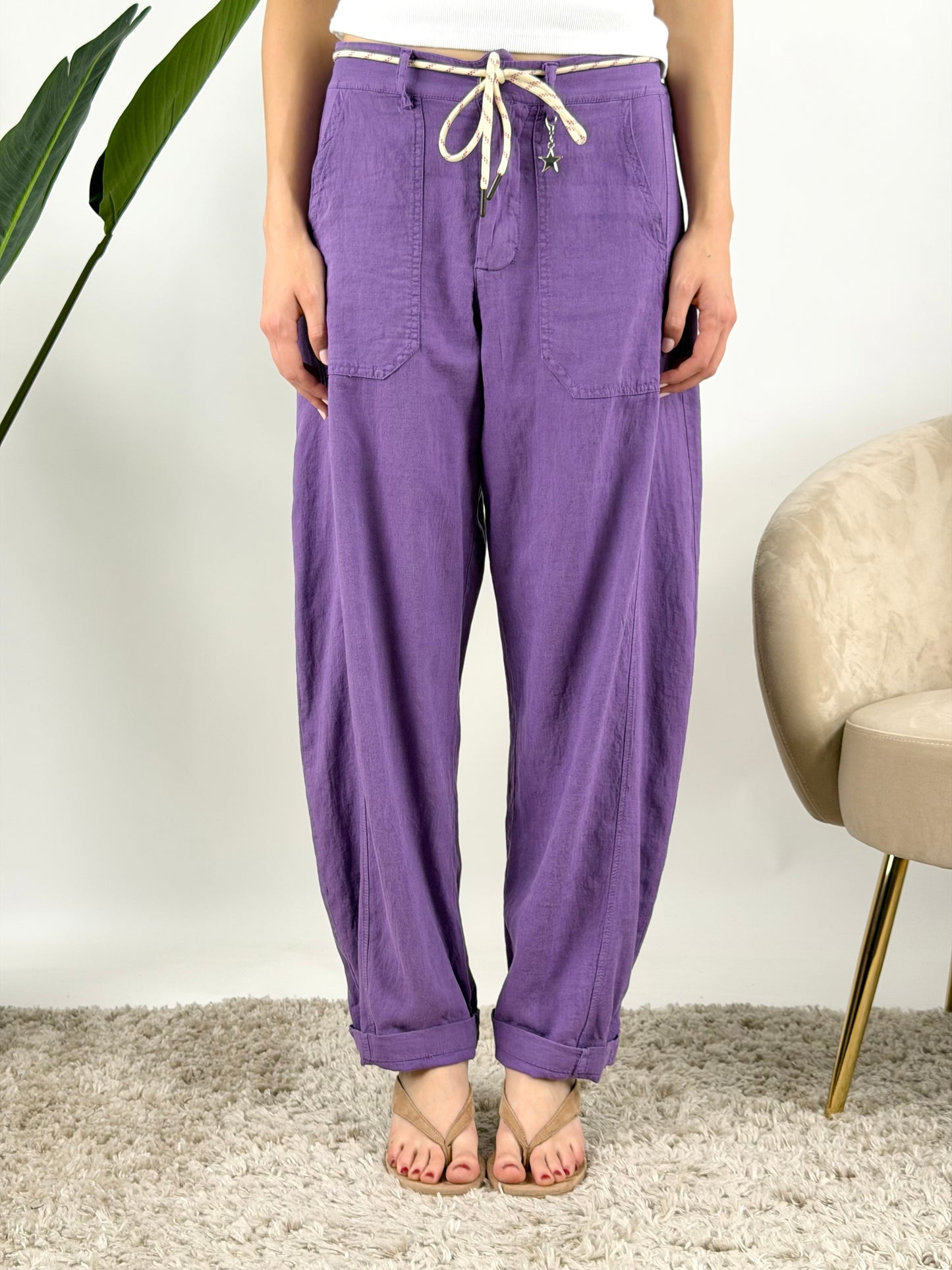 SUSY MIX - PANTALONE LINO STELLINA