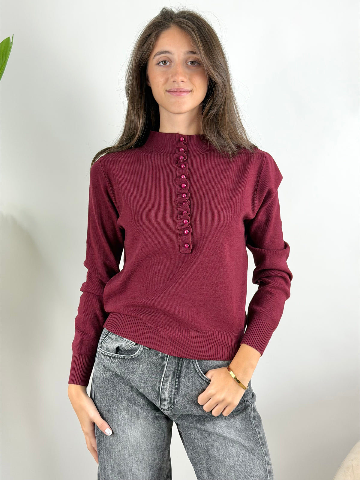 HAVEONE - MAGLIA BOTTONCINI ROUCHES