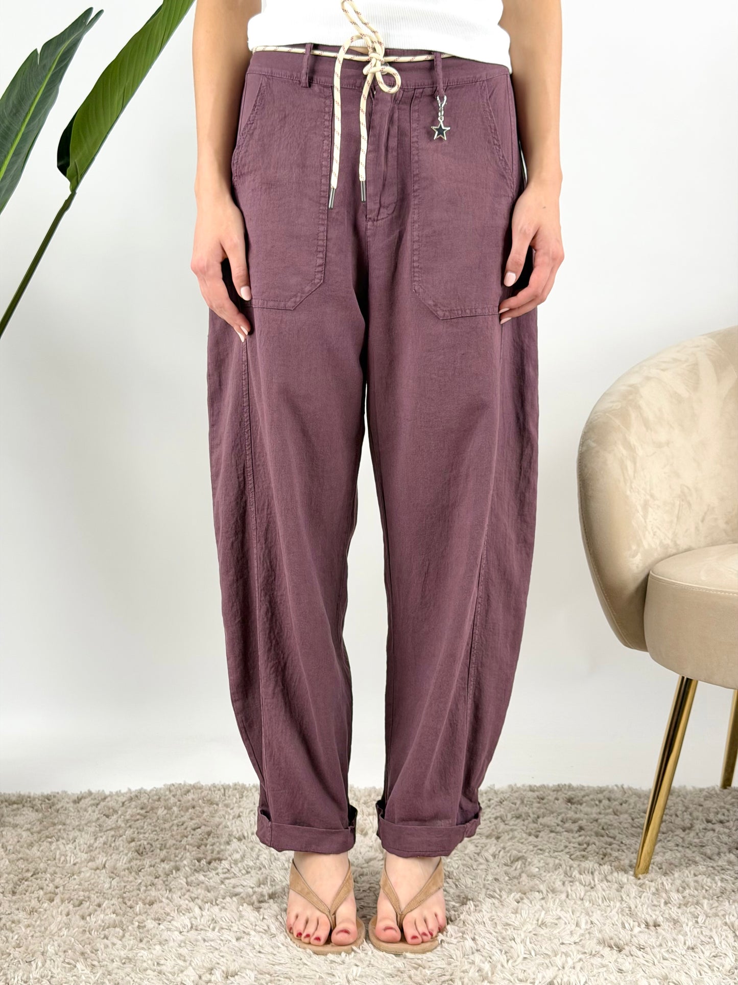 SUSY MIX - PANTALONE LINO STELLINA
