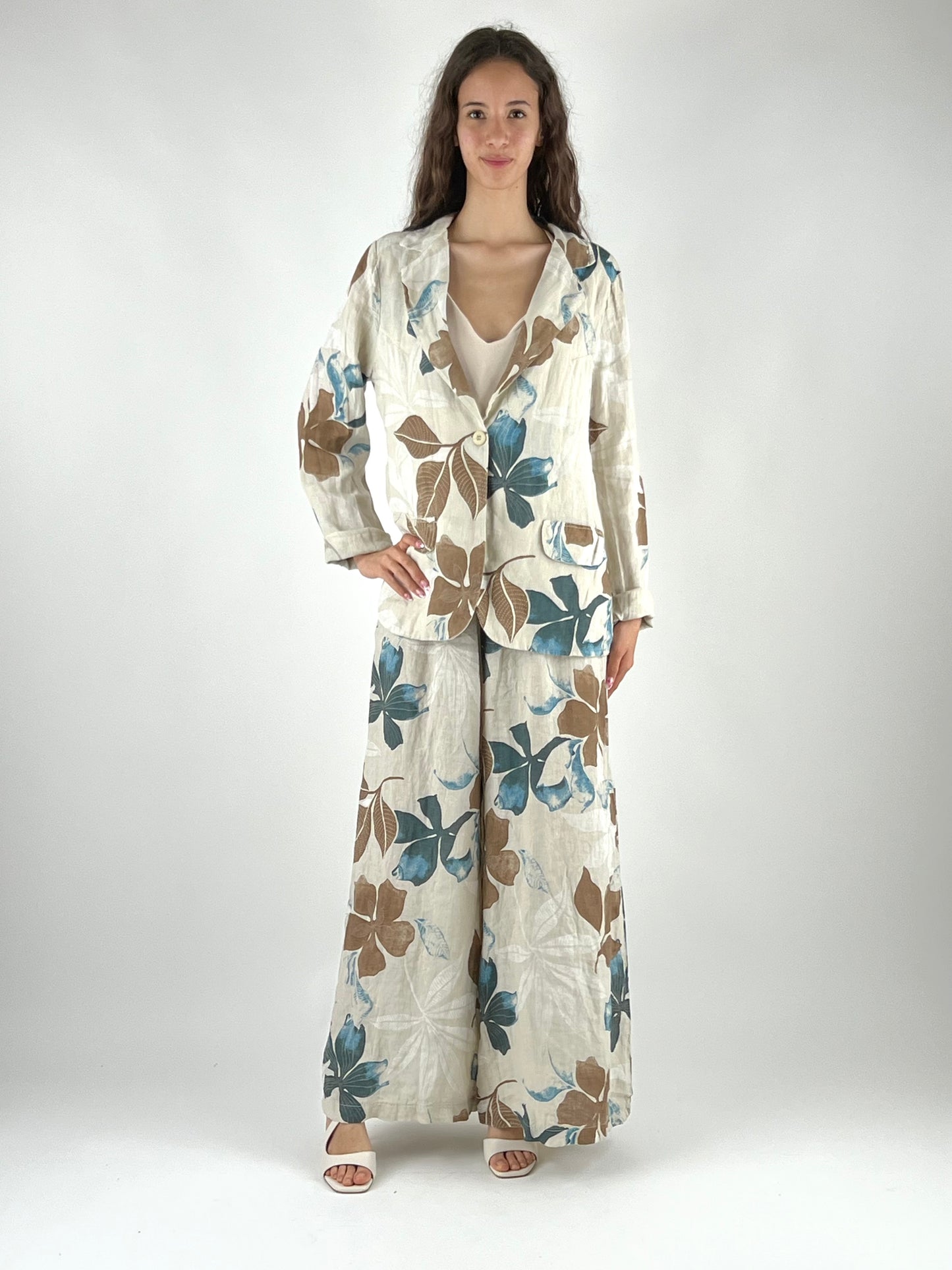 DEVA - PANTALONE LINO FANTASIA