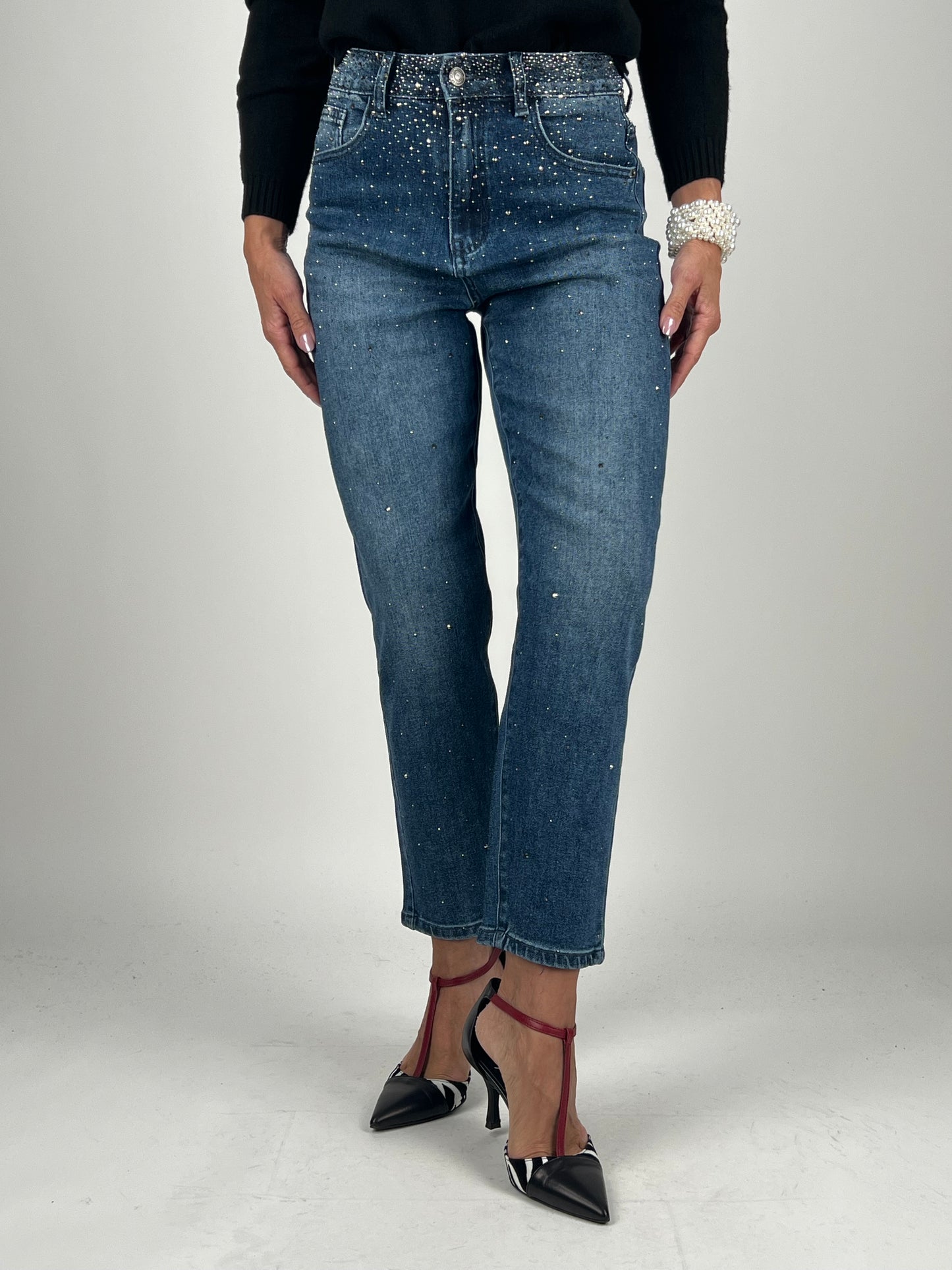 DEVA - JEANS SKINNY STRASS