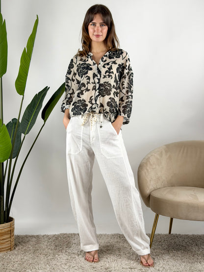 DEVA - CAMICIA MUSSOLA CON STAMPA