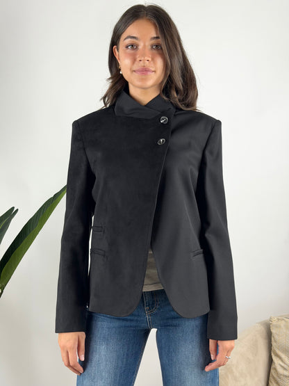 HAVEONE - GIACCA COREANA ASIMMETRICA SUEDE