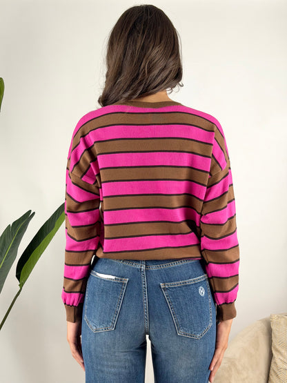 HAVEONE - MAGLIONCINO GIROCOLLO RIGHE