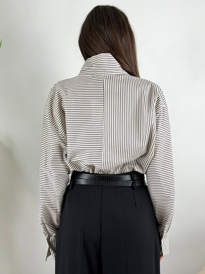 HAVEONE - CAMICIA COLLO ALTO RIGHE