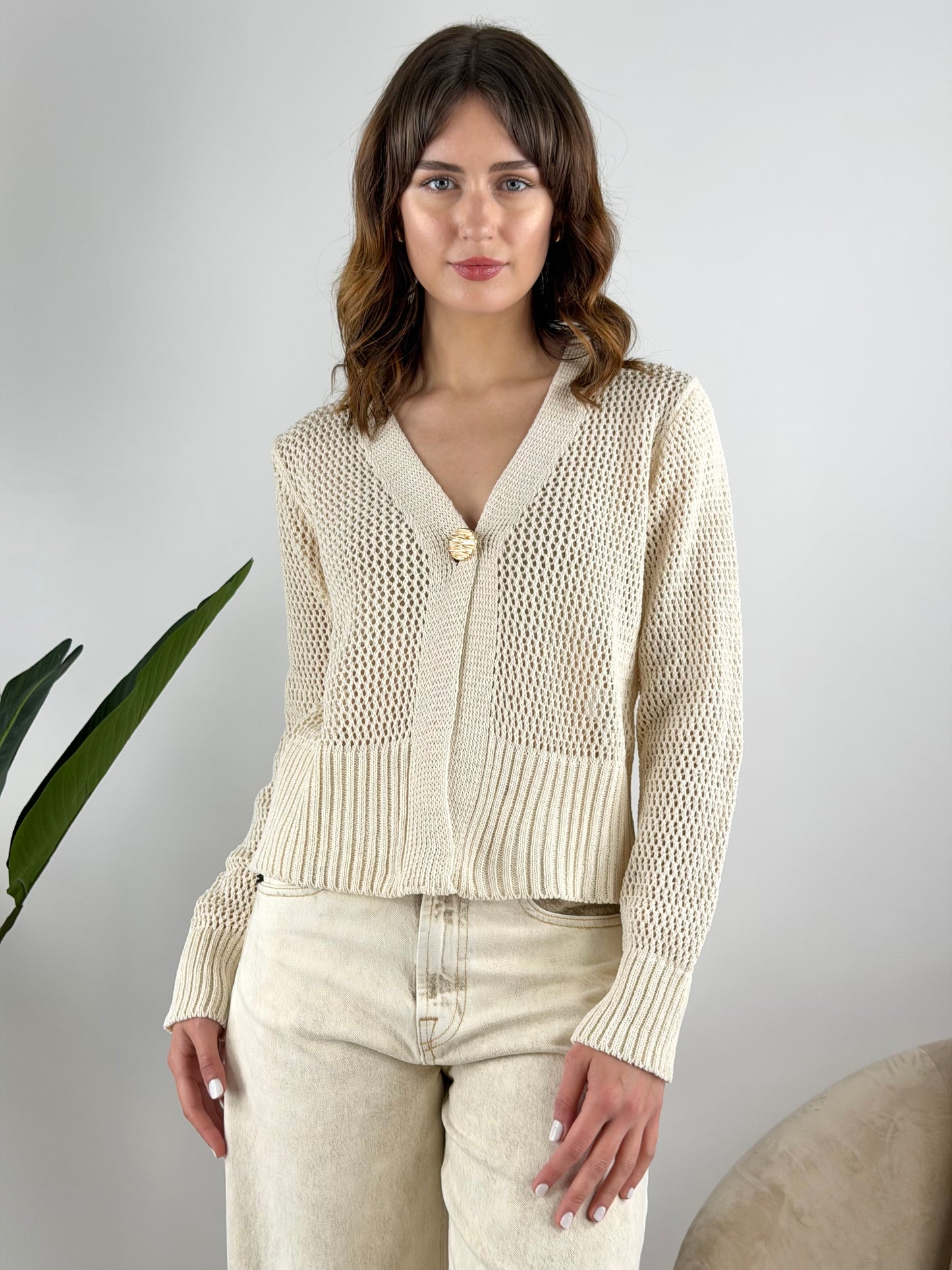 SUSY MIX - CARDIGAN TRAFORATO BOTTONE