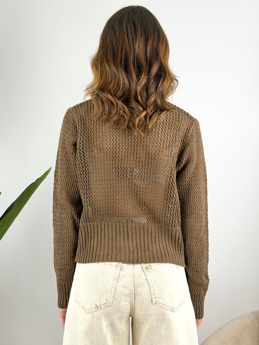 SUSY MIX - CARDIGAN TRAFORATO BOTTONE