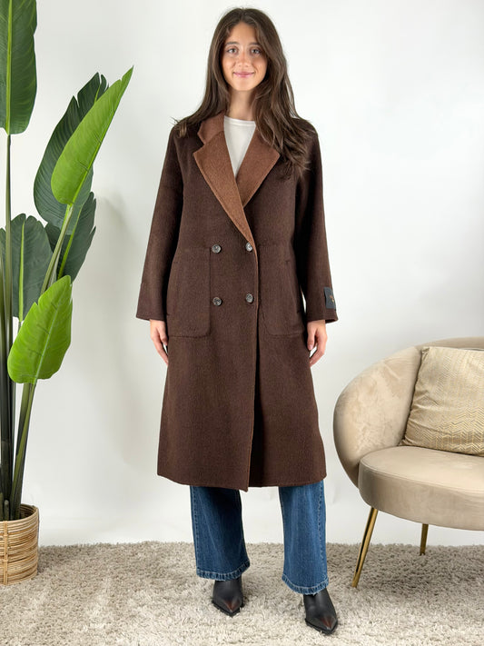 WU'SIDE - CAPPOTTO DOPPIOPETTO LUNGO REVERSIBILE