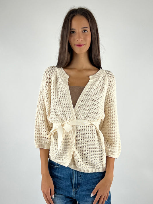 DEVA - CARDIGAN CROCHET CINTURA
