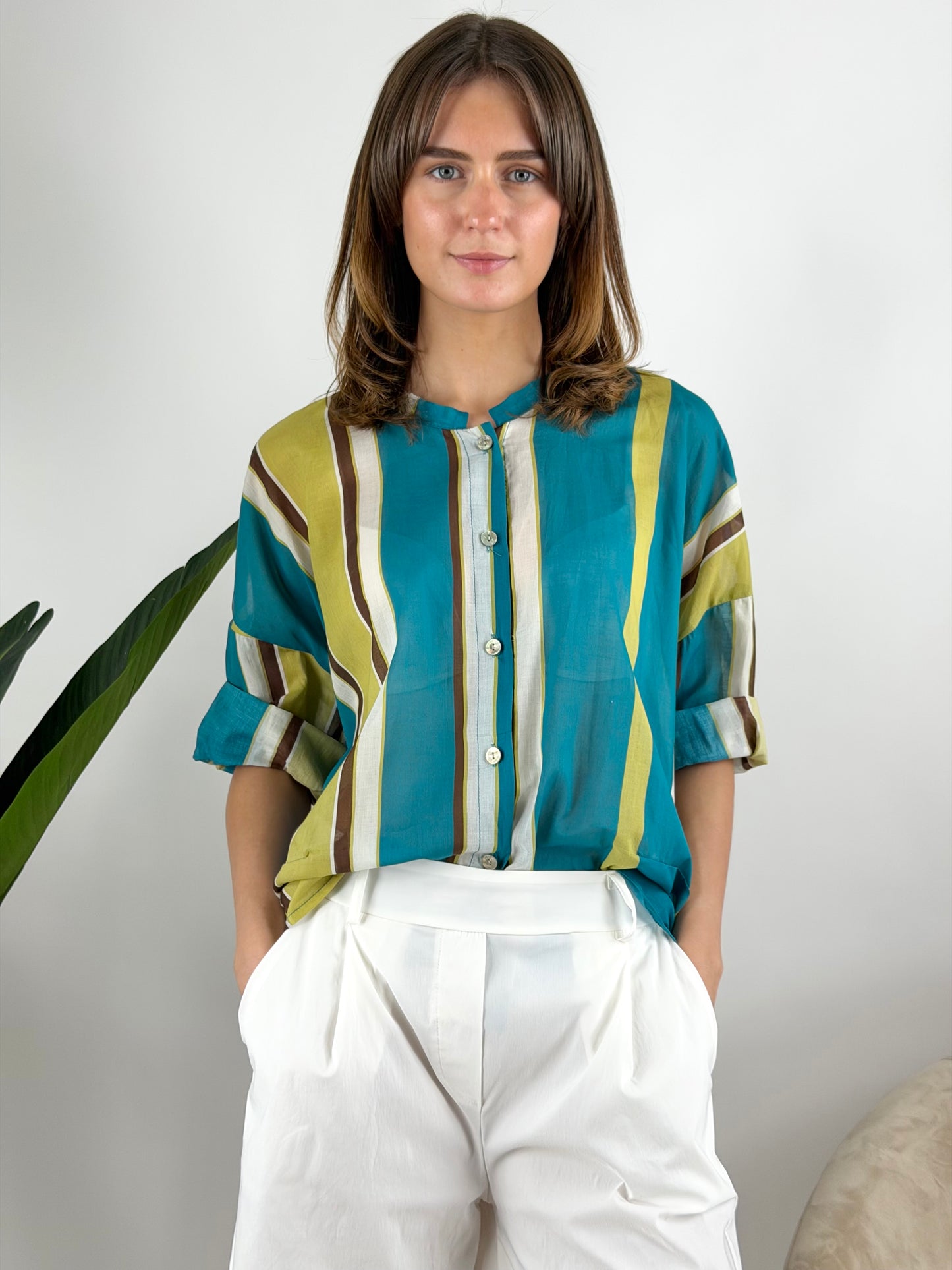 DEVA - CAMICIA MUSSOLA RIGHE