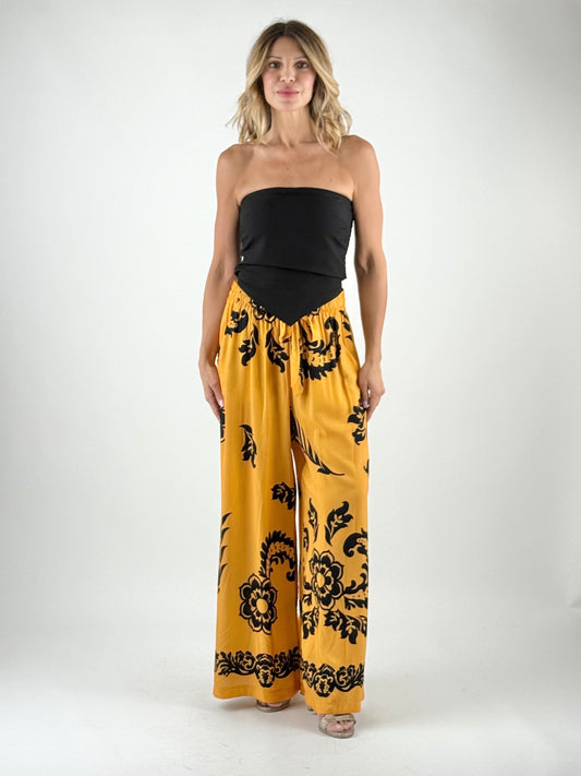 TENSIONE IN - PANTALONE PALAZZO FLOREALE