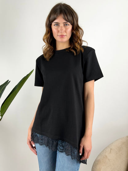 SUSY MIX - T-SHIRT ASIMMETRCA PIZZO