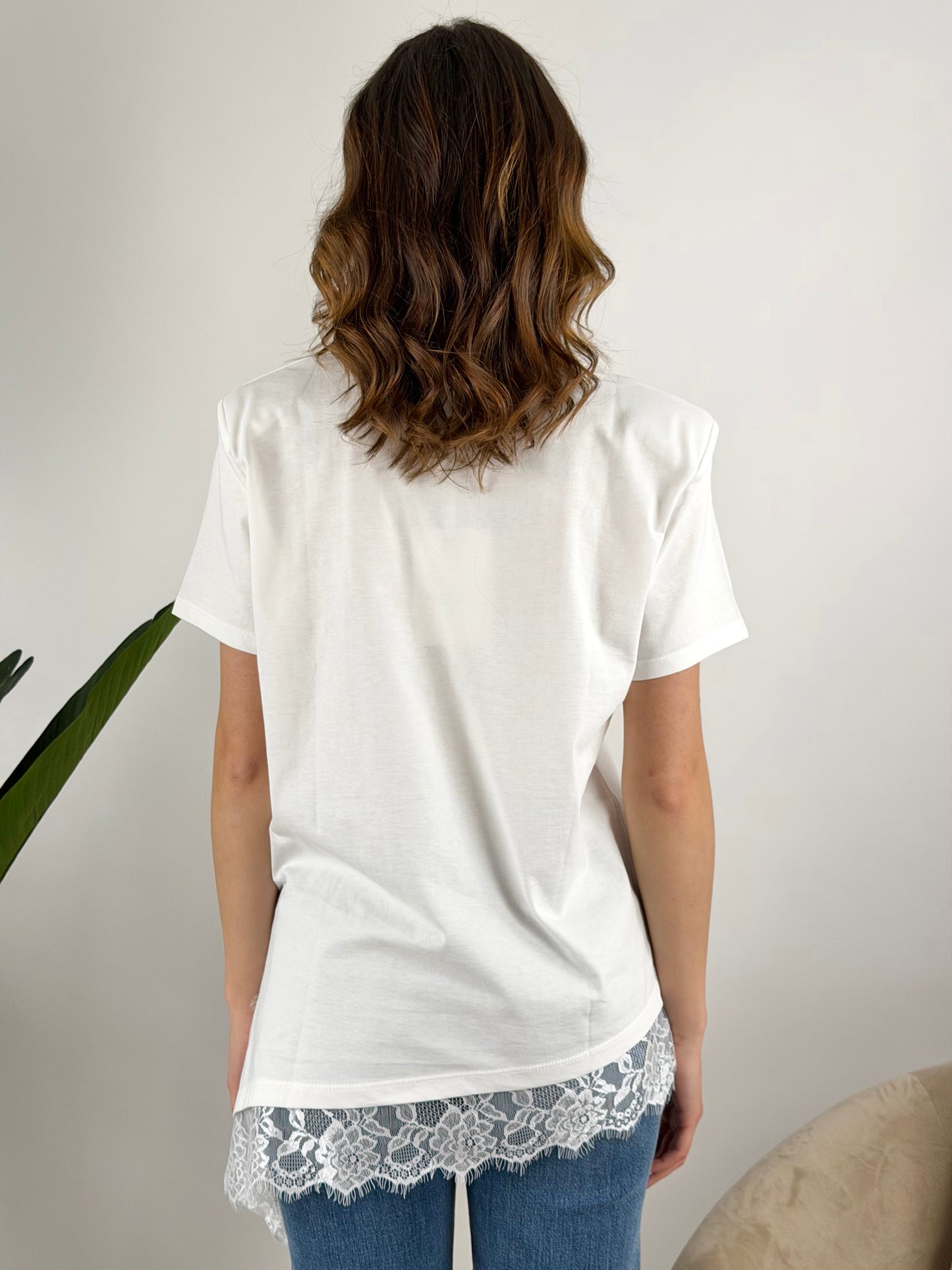 SUSY MIX - T-SHIRT ASIMMETRCA PIZZO