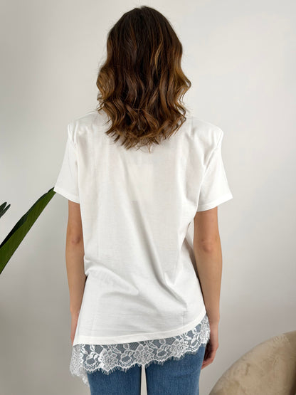 SUSY MIX - T-SHIRT ASIMMETRCA PIZZO