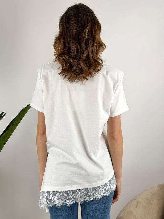 SUSY MIX - T-SHIRT ASIMMETRCA PIZZO