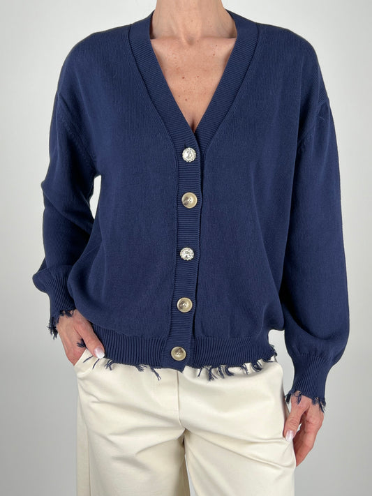 VICOLO - CARDIGAN GIOIELLO SFRANGIATO