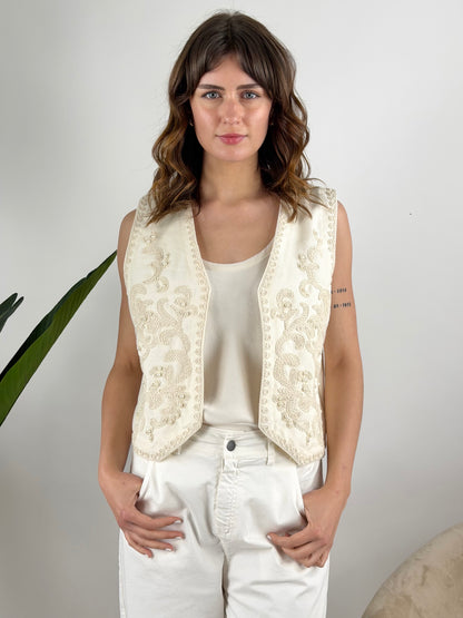 SUSY MIX - GILET RICAMI PERLINE