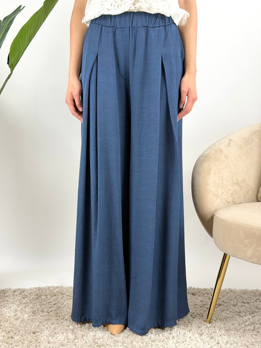 DEVA - PANTALONE PALAZZO DOPPIA PINCES