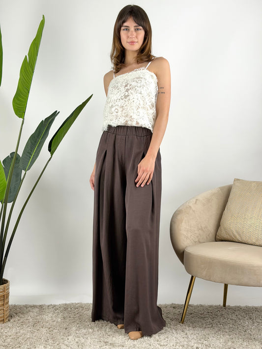 DEVA - PANTALONE PALAZZO DOPPIA PINCES