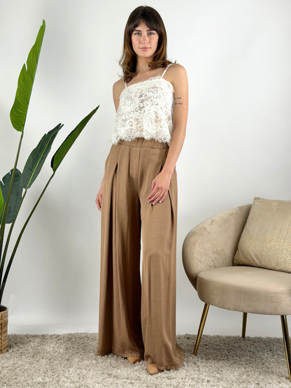 DEVA - PANTALONE PALAZZO DOPPIA PINCES