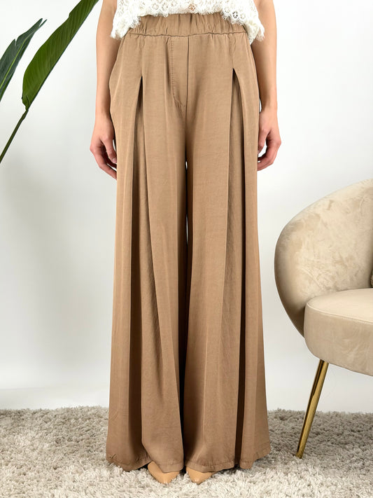 DEVA - PANTALONE PALAZZO DOPPIA PINCES