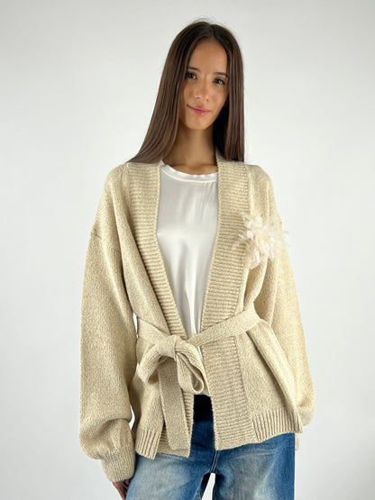 KONTATTO - CARDIGAN LUREX SPILLA