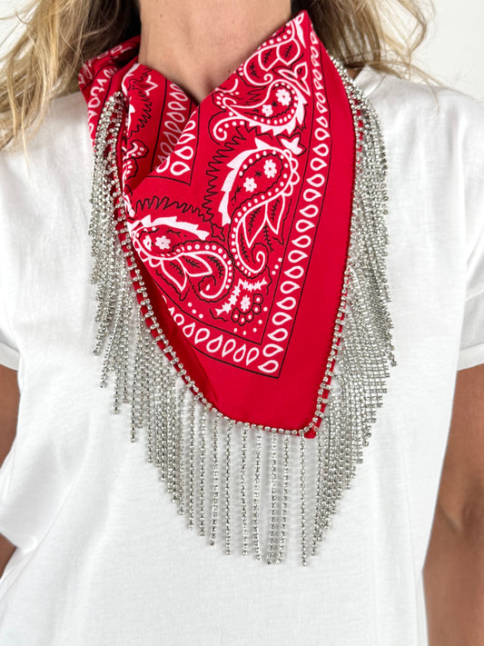 TENSIONE IN - T-SHIRT BANDANA STRASS