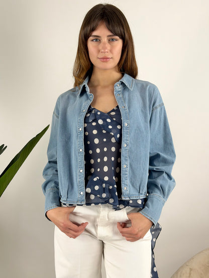 VICOLO - CAMICIA JEANS CROP