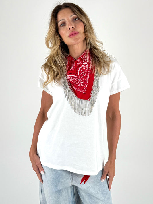 TENSIONE IN - T-SHIRT BANDANA STRASS