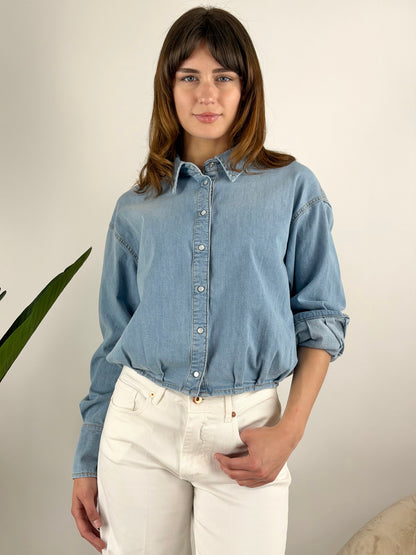 VICOLO - CAMICIA JEANS CROP