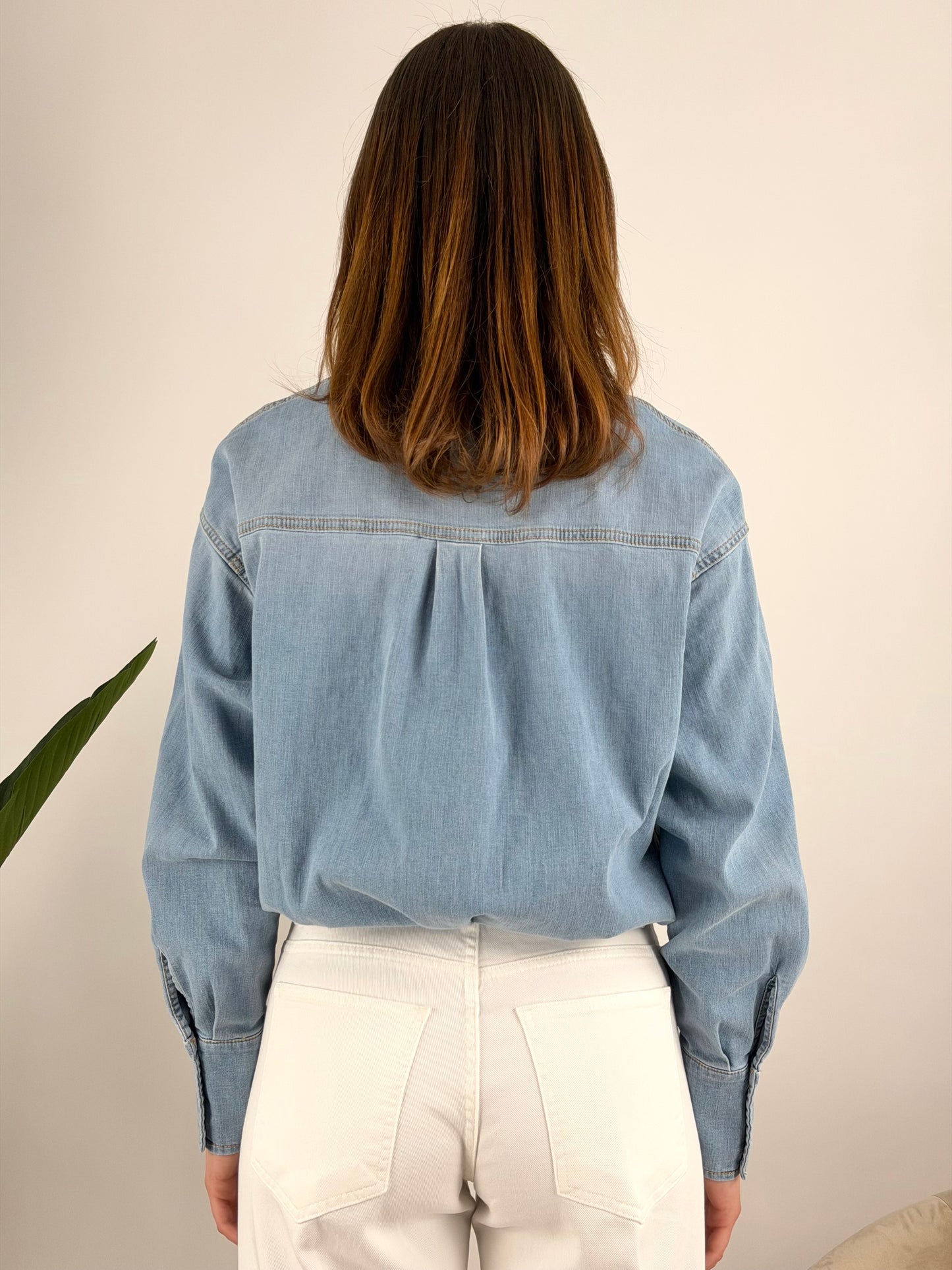 VICOLO - CAMICIA JEANS CROP