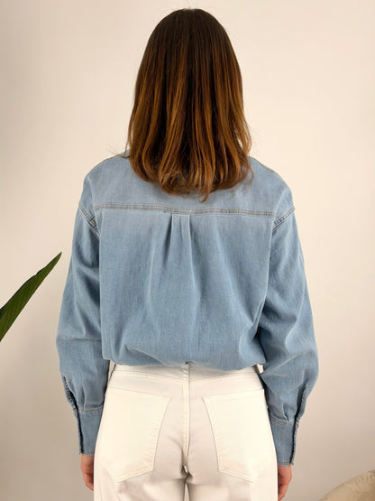 VICOLO - CAMICIA JEANS CROP