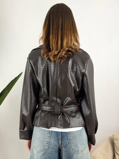 DEVA - TRENCH ECOPELLE INTRECCIATO