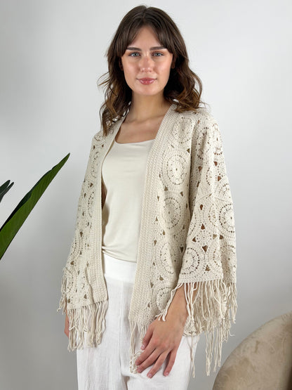 DEVA - CARDIGAN CROCHET FRANGE