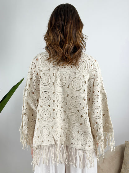 DEVA - CARDIGAN CROCHET FRANGE
