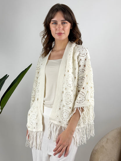 DEVA - CARDIGAN CROCHET FRANGE