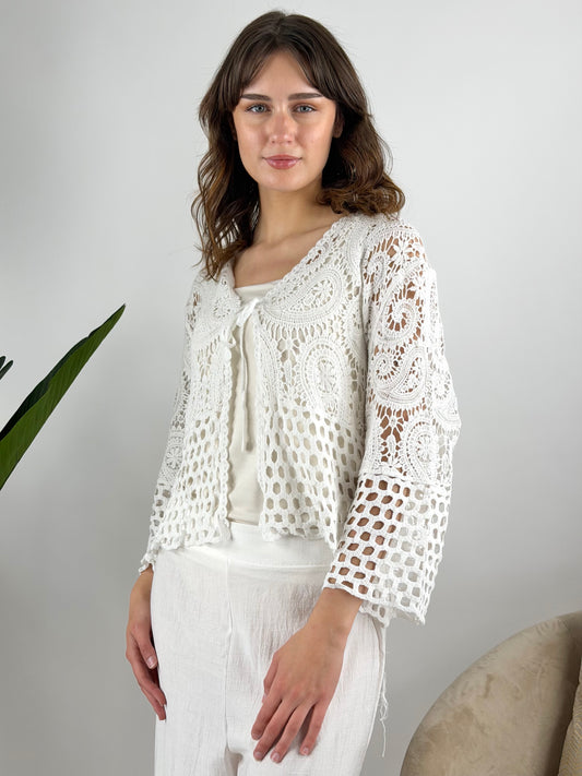 SUSY MIX - CARDIGAN CROCHET LACCI OPERATO
